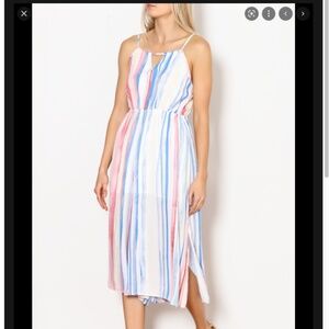 Romper JACK by BB Dakota Lovy Watercolor Stripe Cropped Jumpsuit